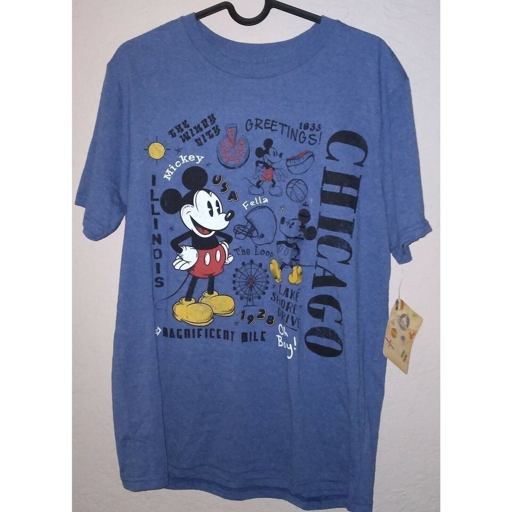 Chicago Illinois Mickey Mouse Small T-Shirt Windy City Disney Store